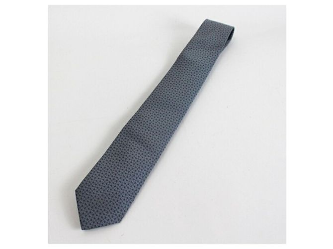 Corbata de seda Hermès Hermès, patrón H, corte slim, para hombres Castaño - vista 7