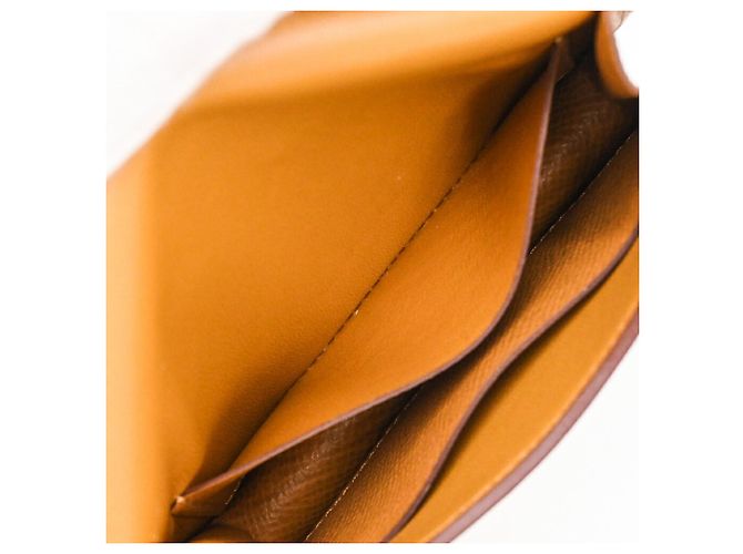 Constance Hermès HERMES Cartera Compacta de Cuero Epsom Dorada #B Castaño - vista 11