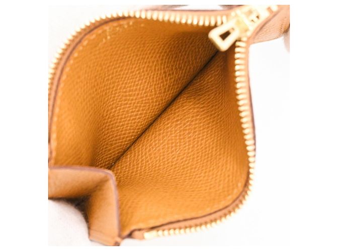 Constance Hermès HERMES Cartera Compacta de Cuero Epsom Dorada #B Castaño - vista 14