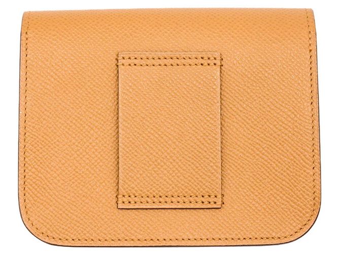 Constance Hermès HERMES Cartera Compacta de Cuero Epsom Dorada #B Castaño - vista 3