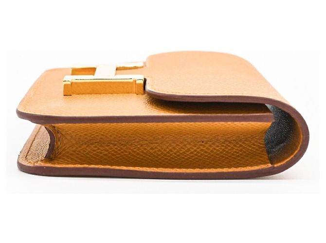 Constance Hermès HERMES Cartera Compacta de Cuero Epsom Dorada #B Castaño - vista 4