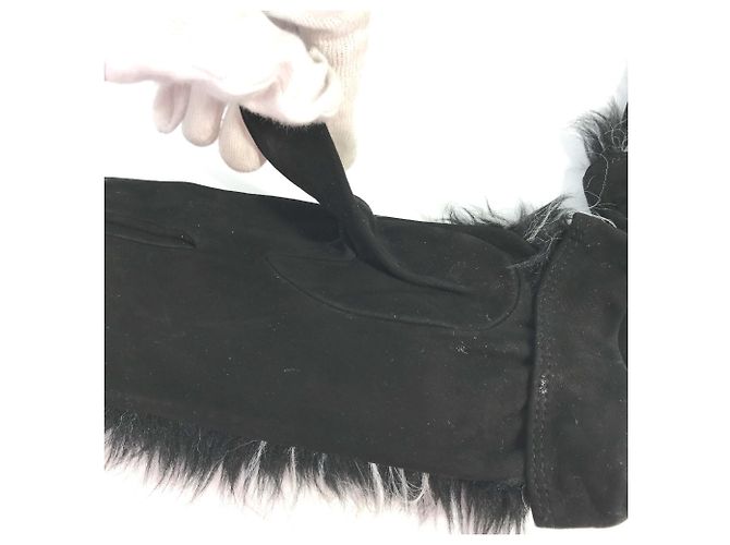Guanti tipo muffola Chanel Nero Bianco - vista 10