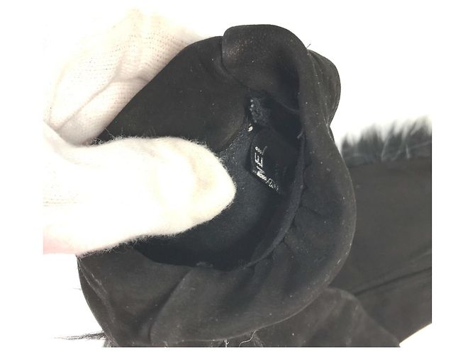 Guanti tipo muffola Chanel Nero Bianco - vista 12
