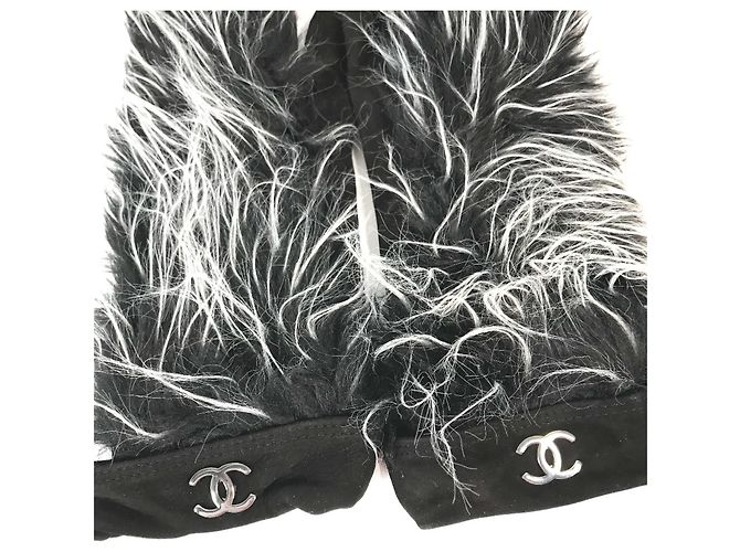 Guanti tipo muffola Chanel Nero Bianco - vista 3