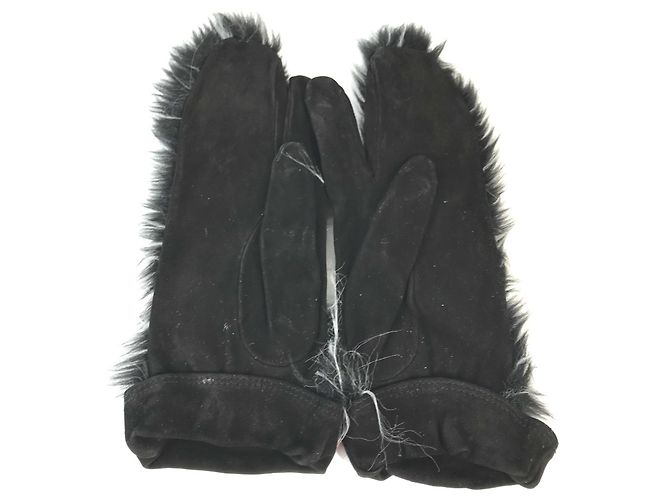 Guanti tipo muffola Chanel Nero Bianco - vista 5
