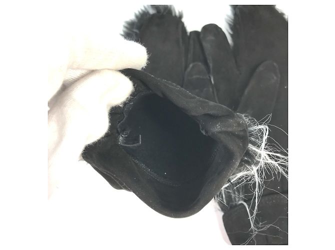 Guanti tipo muffola Chanel Nero Bianco - vista 6