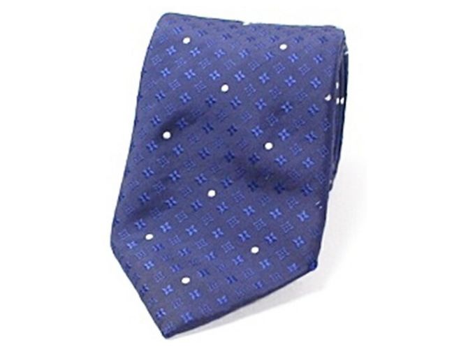 Louis Vuitton Silk Tie with Dotted Monogram Pattern for Men Blue - view 2