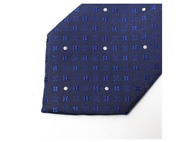 Louis Vuitton Silk Tie with Dotted Monogram Pattern for Men Blue - view 3
