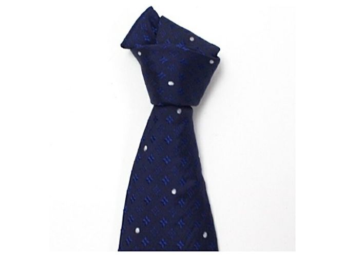 Louis Vuitton Silk Tie with Dotted Monogram Pattern for Men Blue - view 6