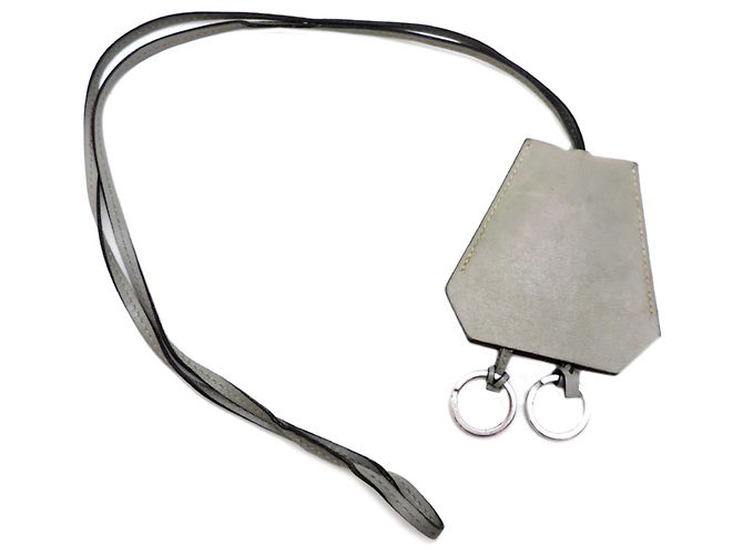 Clochette de cuero gris Hermès Castaño - vista 2
