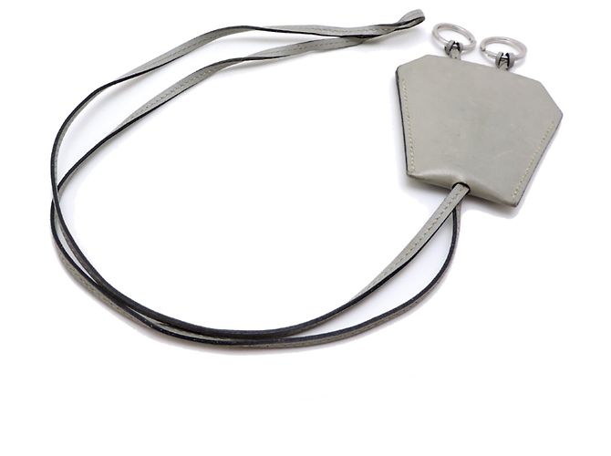Clochette de cuero gris Hermès Castaño - vista 4