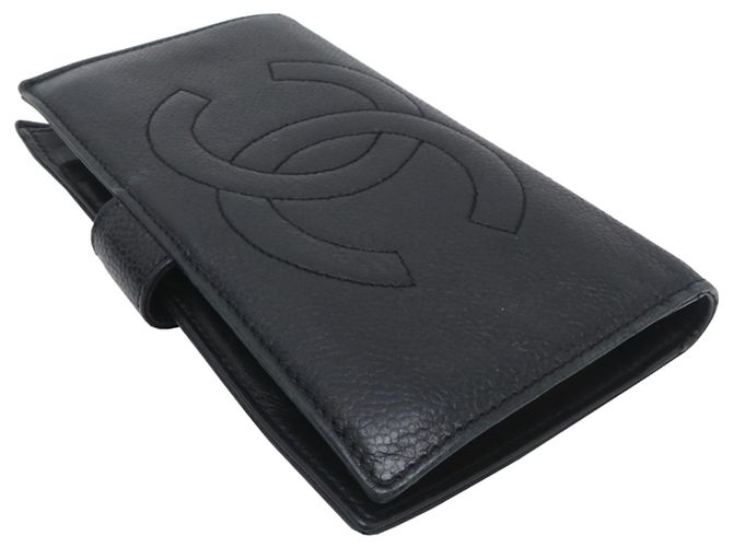 Billetera bi-fold Chanel Coco Mark con cierre en piel de ternera granulada negra Negro - vista 3
