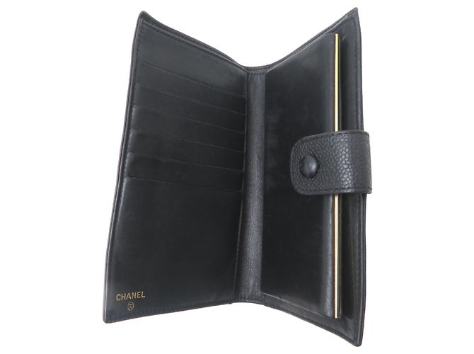 Billetera bi-fold Chanel Coco Mark con cierre en piel de ternera granulada negra Negro - vista 5