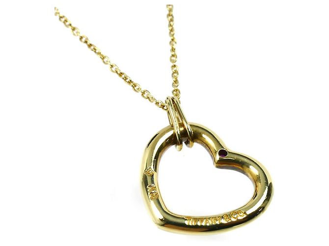 Elsa Peretti Collana in rubino a forma di cuore aperto in oro giallo 18K Tiffany & Co. - vista 2
