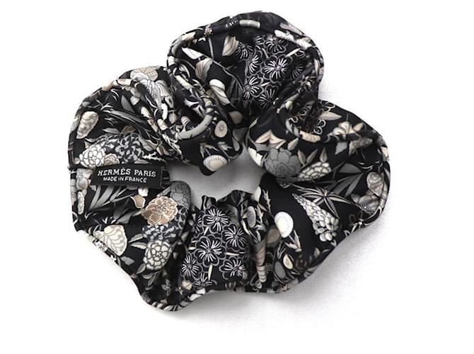 Hermès HERMES Scrunchie in Seta Claudia Accessorio per Capelli Nero - vista 3