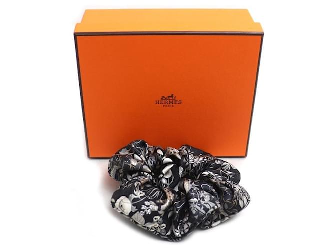 Hermès HERMES Scrunchie in Seta Claudia Accessorio per Capelli Nero - vista 5