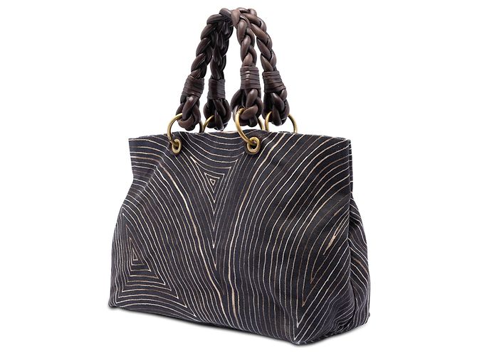 Borsa Cabat in tela stampata marrone Bottega Veneta Marrone scuro - vista 2