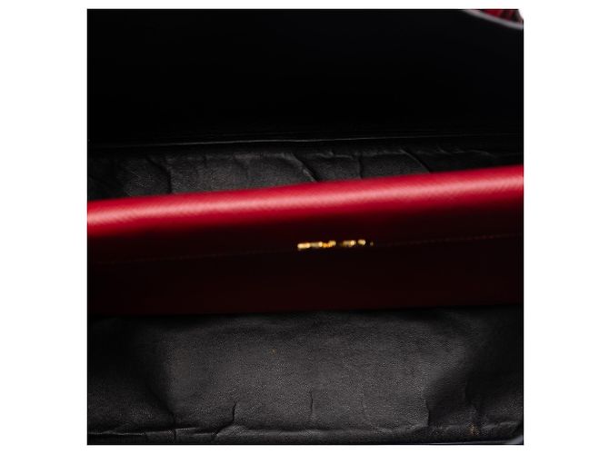 Prada Rotes Mittleres Saffiano Leder Doppeltes Handtasche - Ansicht 4