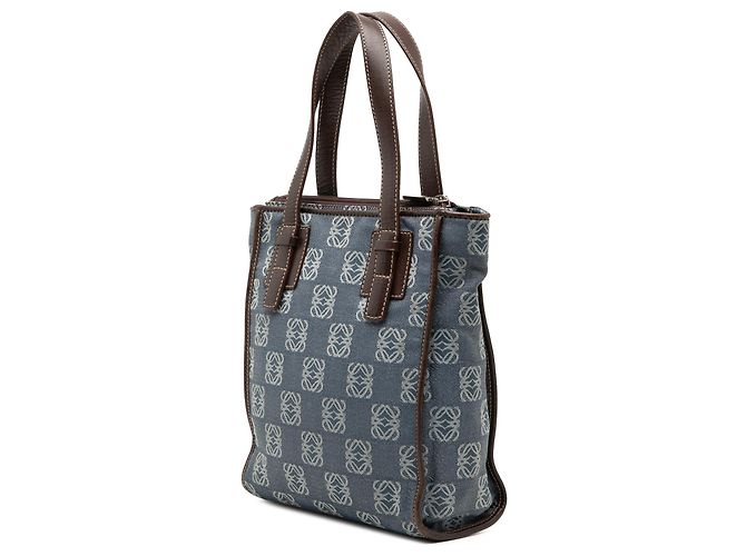 Borsa in denim blu Anagram LOEWE - vista 2