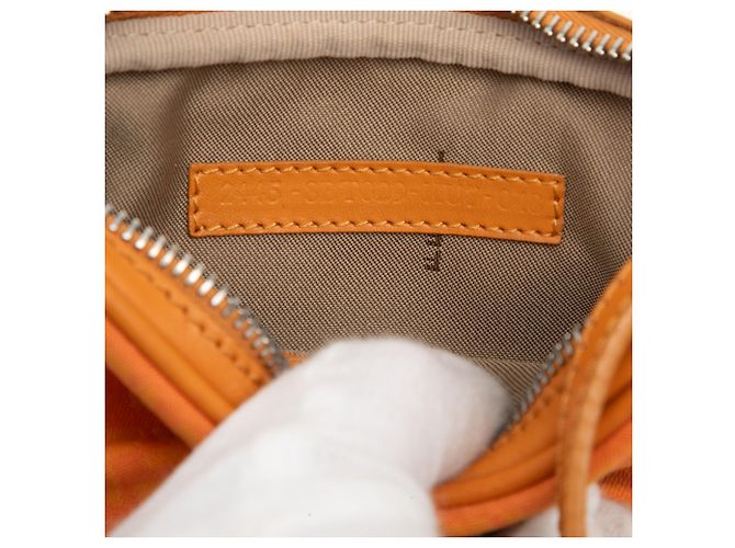 Fendi Mini Zucchino in tela arancione con zip e tracolla incrociata - vista 5