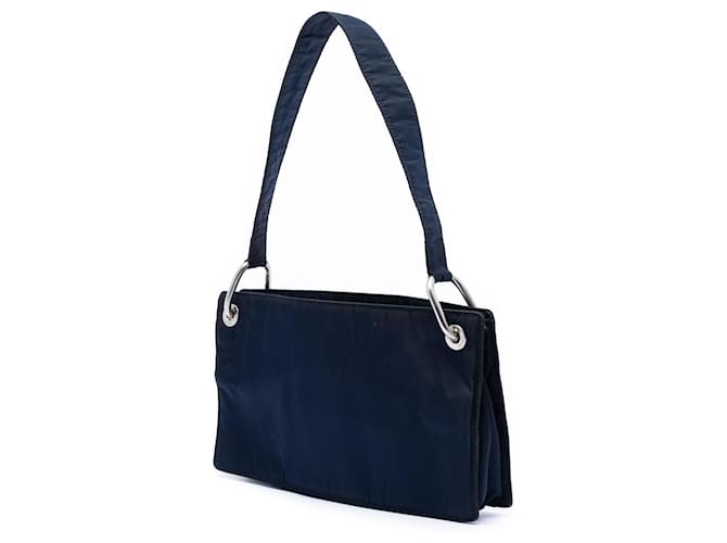 Borsa a Spalla Tessuto Blu Prada Blu navy - vista 2