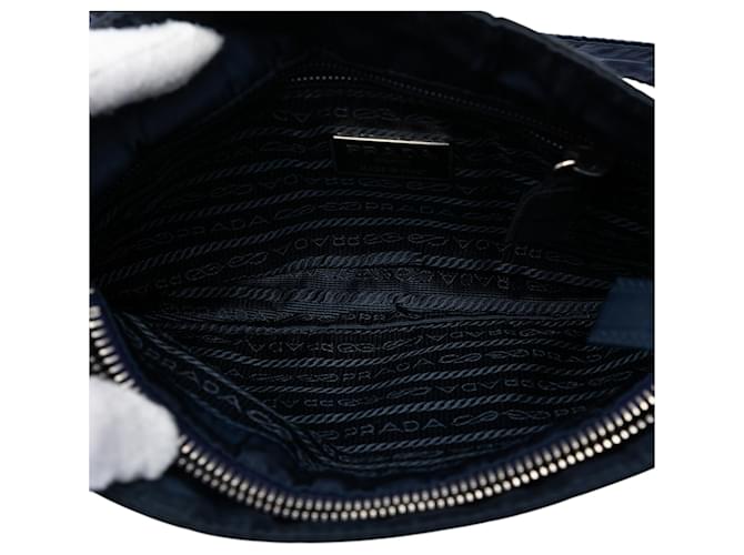 Borsa a Spalla Tessuto Blu Prada Blu navy - vista 4