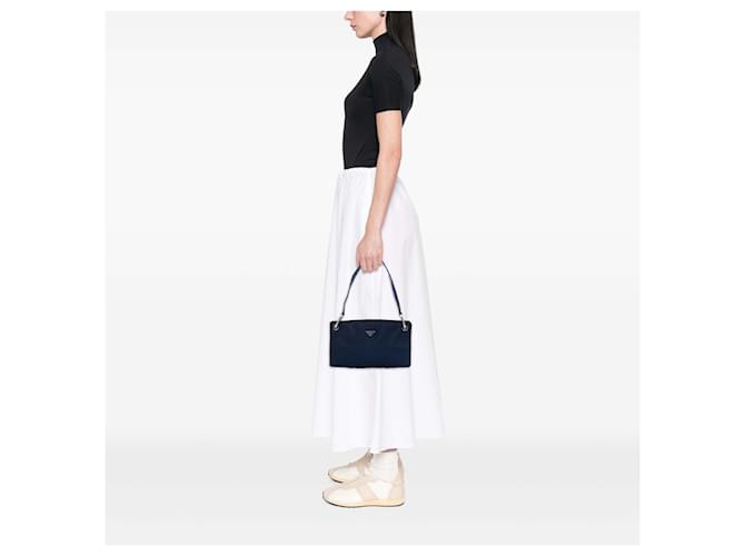 Borsa a Spalla Tessuto Blu Prada Blu navy - vista 6
