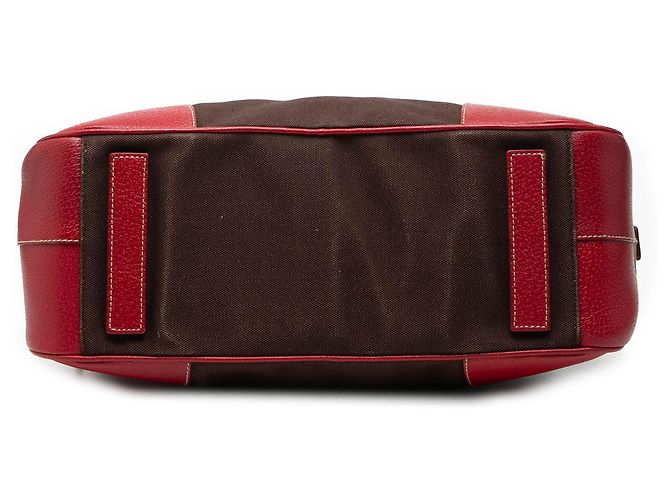 Prada Bauletto Tasche aus Canapa-Leinwand mit braunen Cinghiale-Besätzen - Ansicht 3