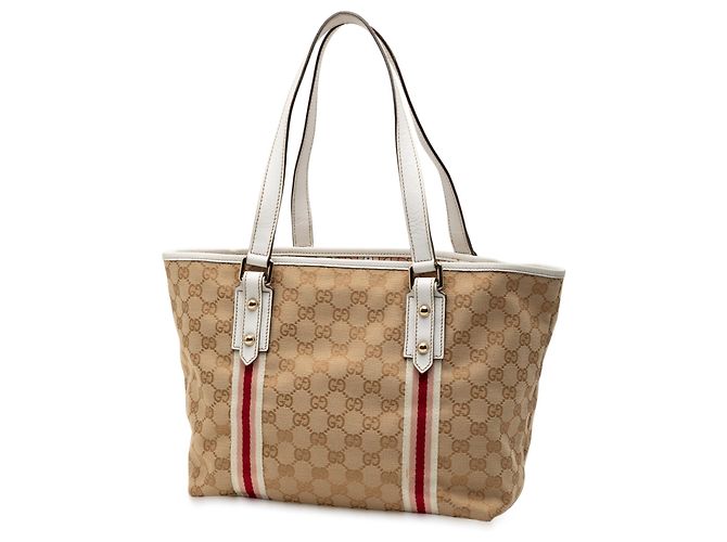 Gucci Braune GG Canvas Jolicoeur Tote Beige - Ansicht 2