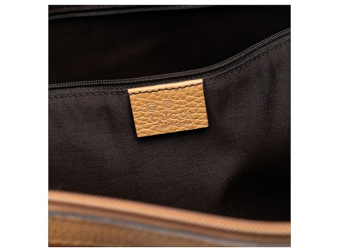 Borsa Gucci in pelle marrone con charm GG Caramello - vista 5