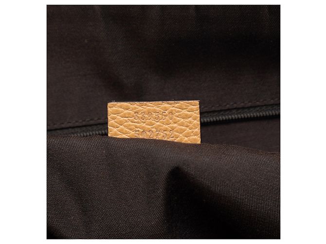 Borsa Gucci in pelle marrone con charm GG Caramello - vista 6