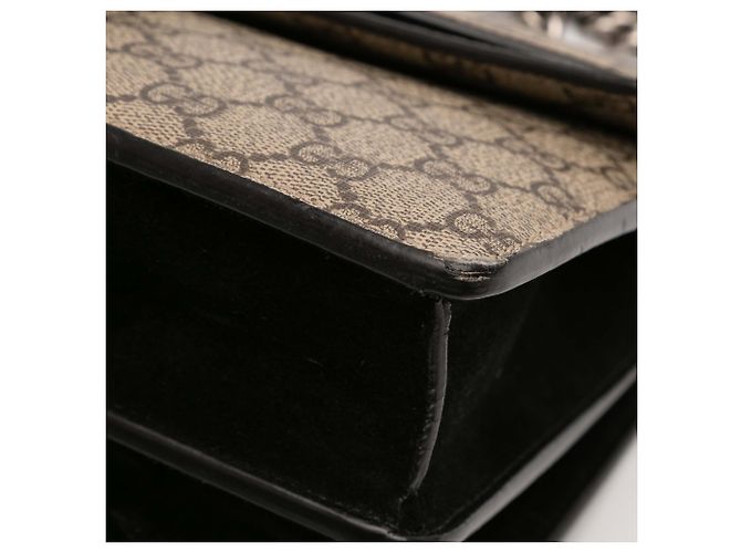 Borsa a Spalla Gucci Dionysus GG Supreme Media Marrone Beige - vista 7