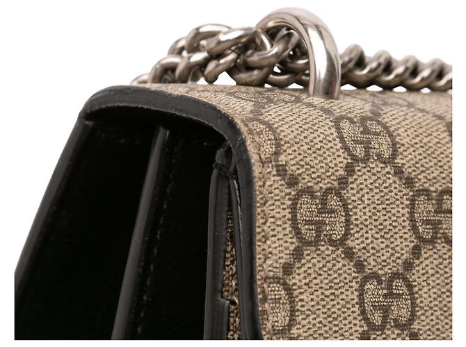 Borsa a Spalla Gucci Dionysus GG Supreme Media Marrone Beige - vista 9