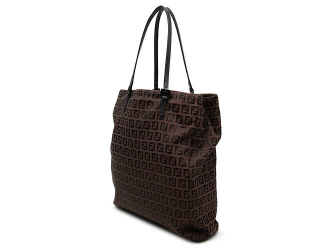 Fendi Braune Zucchino Canvas Tote Dunkelbraun - Ansicht 2