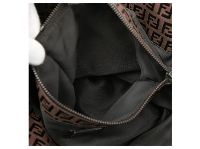 Fendi Braune Zucchino Canvas Tote Dunkelbraun - Ansicht 4