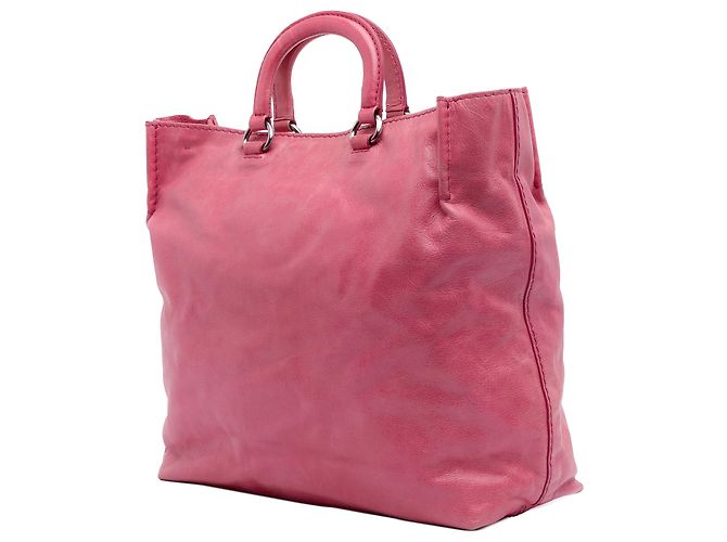 Borsa tote aperta convertibile in vitello rosa Prada - vista 2
