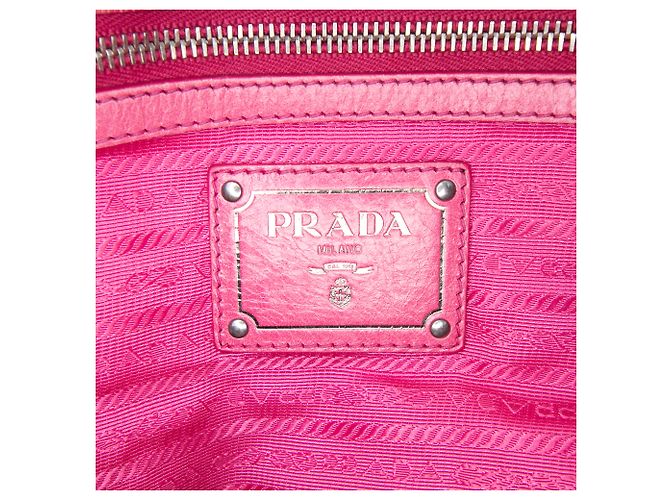Borsa tote aperta convertibile in vitello rosa Prada - vista 5