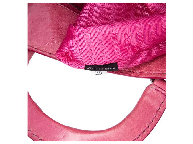 Borsa tote aperta convertibile in vitello rosa Prada - vista 6