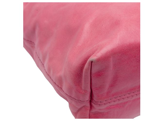 Borsa tote aperta convertibile in vitello rosa Prada - vista 9
