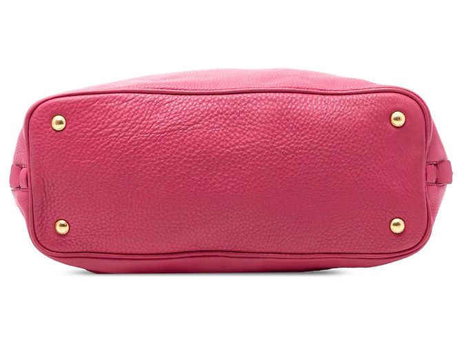 Bolsa tote conversível aberta com zíper lateral em vitello daino rosa da Prada - vista 3