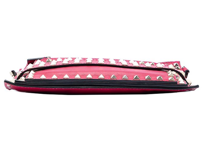 Valentino Borsa in pelle rosa Rockstud Triple Zip Crossbody - vista 3