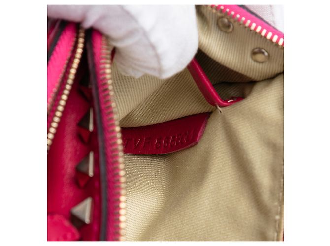 Valentino Borsa in pelle rosa Rockstud Triple Zip Crossbody - vista 6