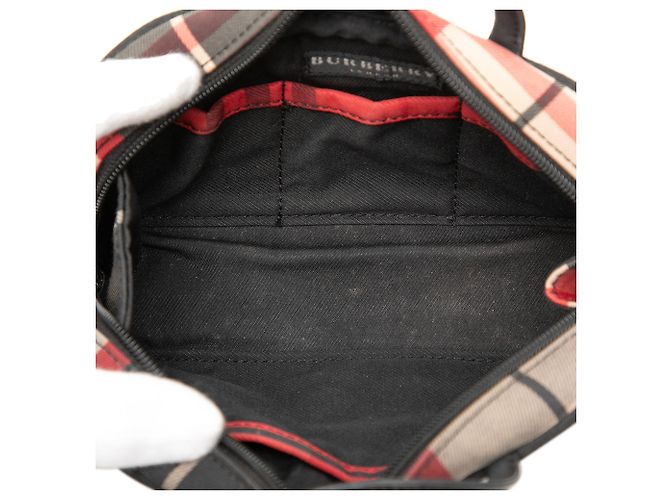 Burberry Rote Mini-Tasche mit explodiertem Karomuster - Ansicht 4