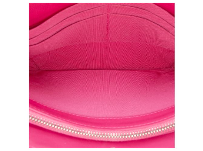 Clutch Doble Cierre de Caviar Acolchado Rosa CC Esmalte de Chanel - vista 4