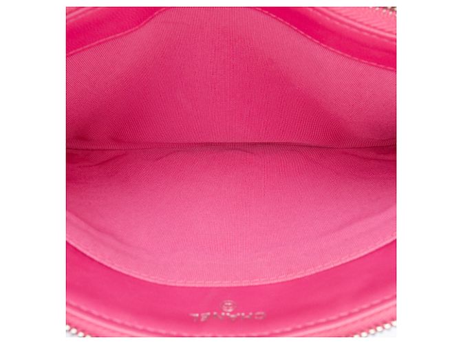 Clutch Doble Cierre de Caviar Acolchado Rosa CC Esmalte de Chanel - vista 5
