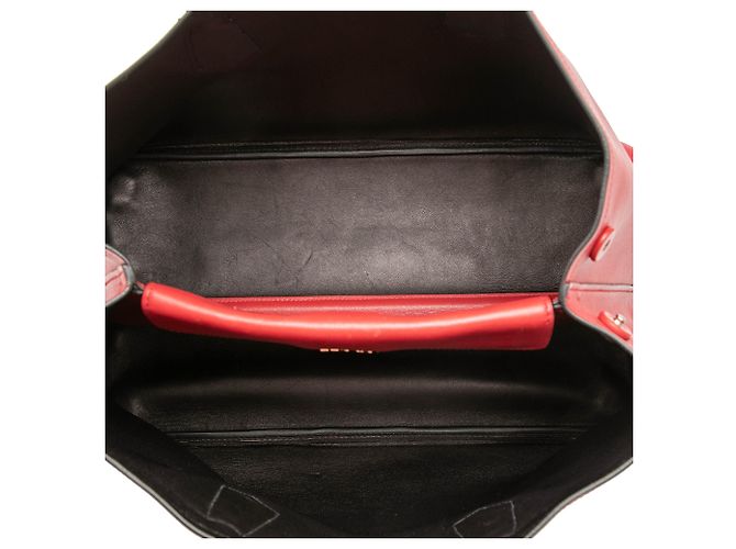 Prada Grande Borsa Doppia in Pelle Saffiano Rossa Rosso - vista 4