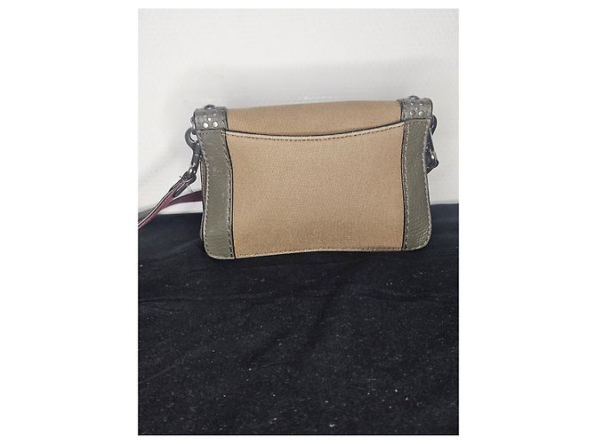 Borsa a tracolla Marc by Marc Jacobs in tela e pelle con borchie Marrone Beige - vista 5