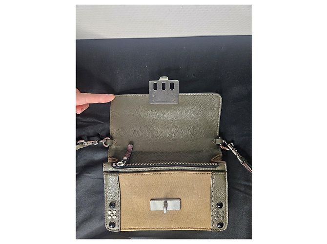 Borsa a tracolla Marc by Marc Jacobs in tela e pelle con borchie Marrone Beige - vista 9