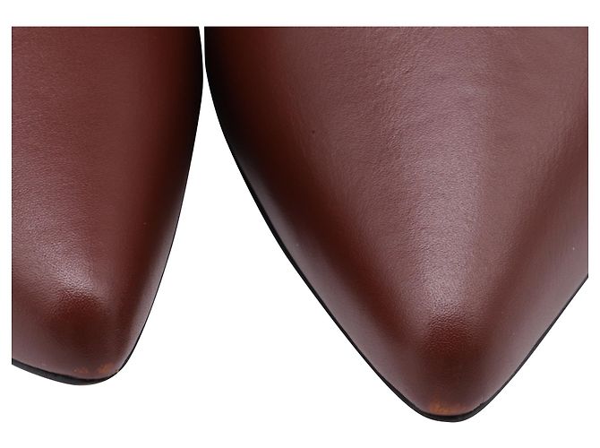 Stivaletti con zip 80 in pelle marrone di Givenchy Rosso - vista 7