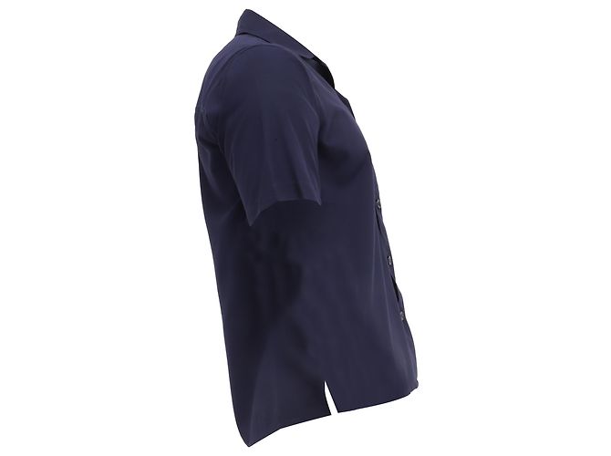 Camisa Botão Ami em Viscose Azul Marinho - vista 3